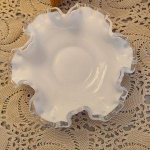 Vintage Fenton Silvercrest Milk Glass Dish
